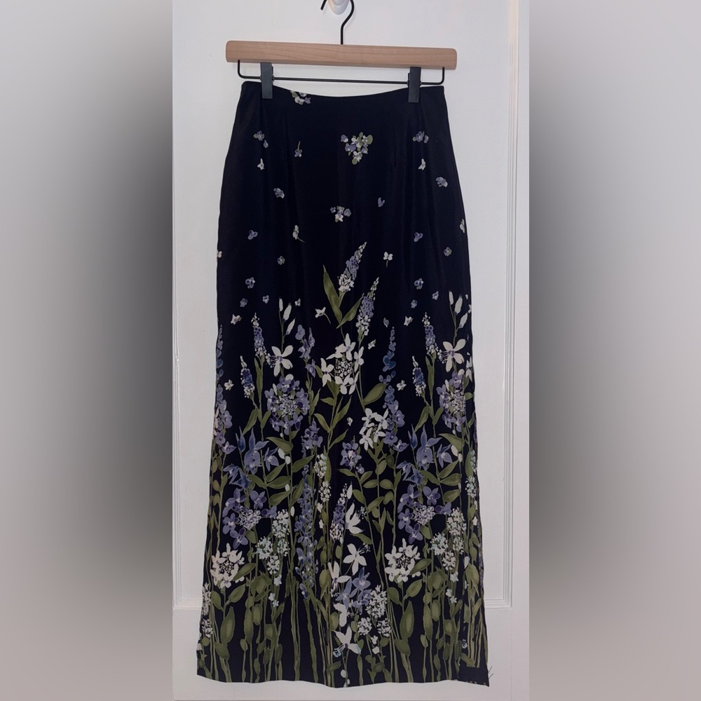Vintage Star C.C.C. Dark Purple Floral Maxi Skirt
